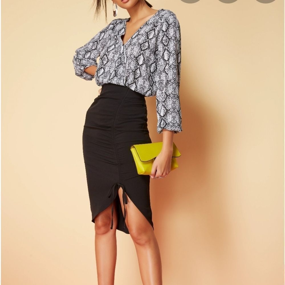 New York & Company faux drawstring pencil skirt